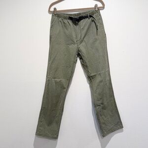 Mens Gramicci Eelasticated-Waist Buckle Trousers - Green - Size Medium